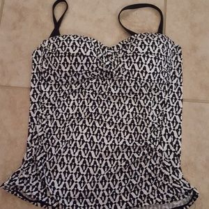 Black and White Tankini Top